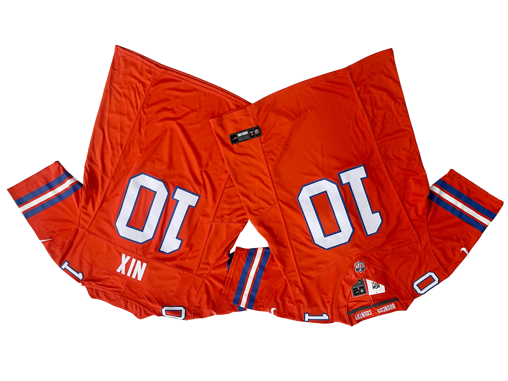 Men Denver Broncos #10 Bo Nix Nike Orange Alternate Mile High Collection 1977 Throwback Vapor F.U.S.E. Limited Jersey->nfl hats->Sports Caps